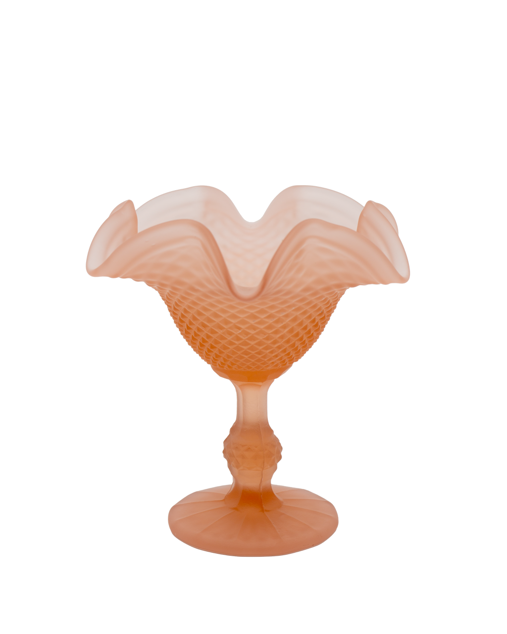 Ivima Pink Diamond Point Glass Compote
