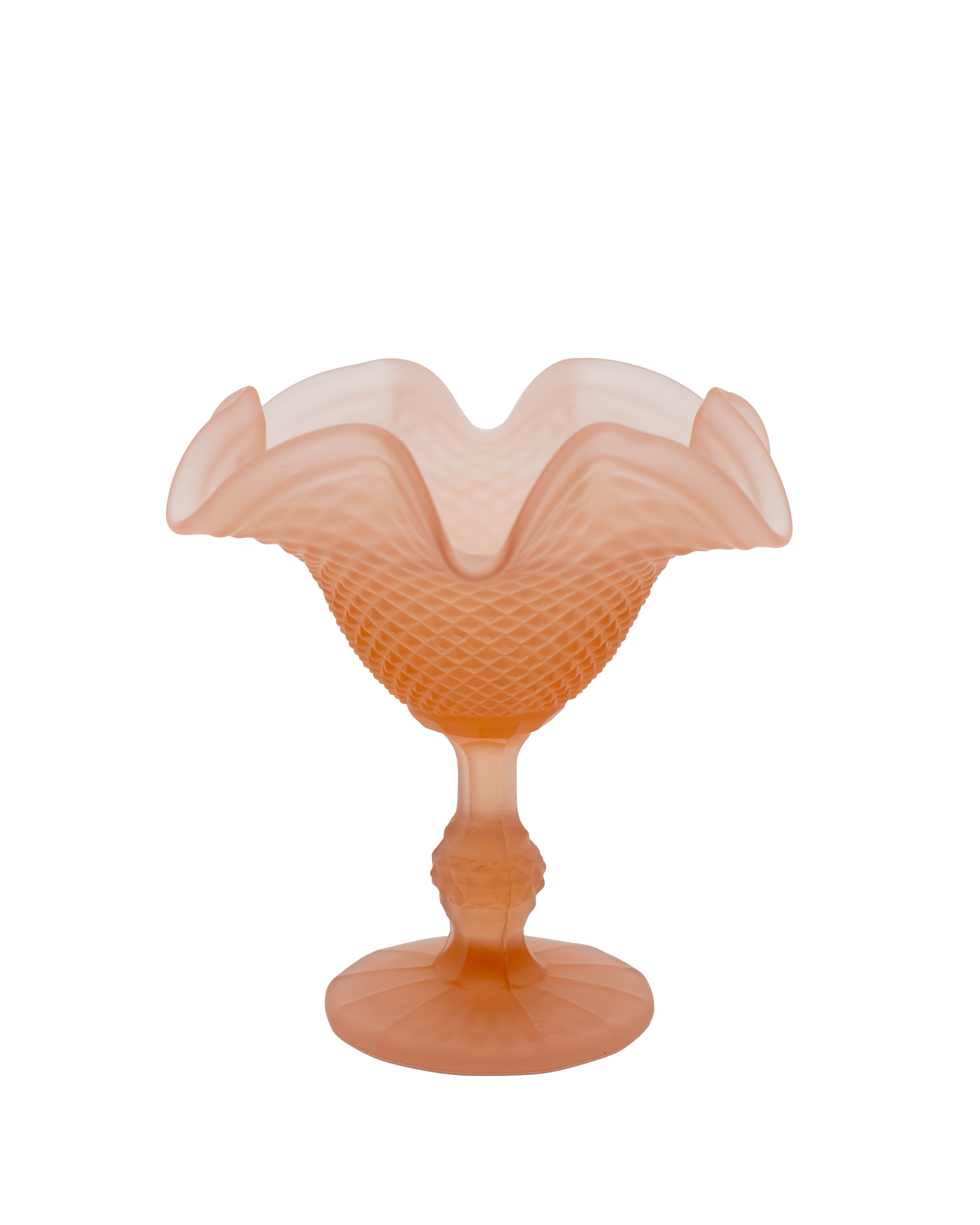 Ivima Pink Diamond Point Glass Compote