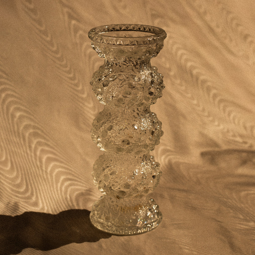 Oberglas 'Ice' Textured Art Glass Vases — Set of 2