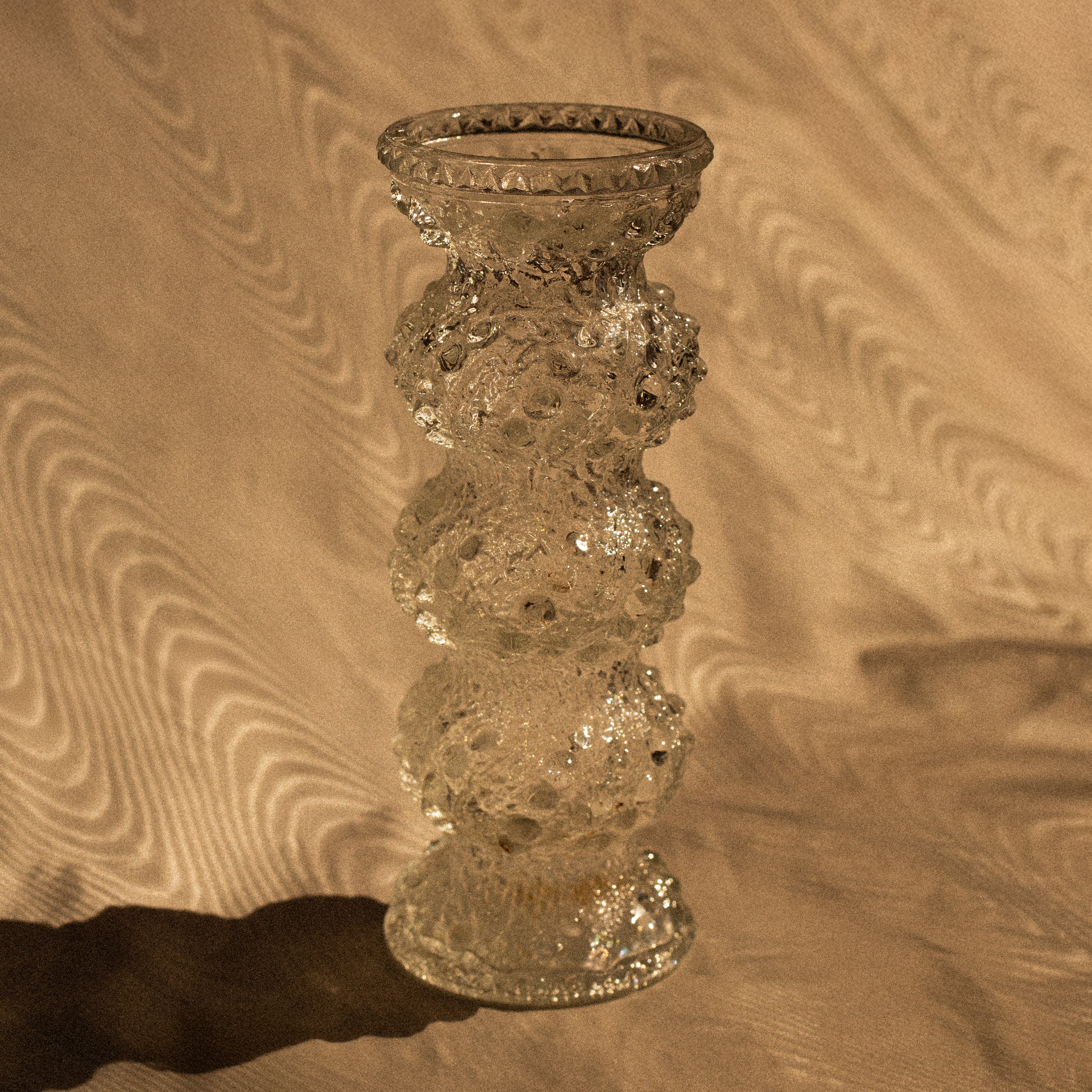 Oberglas 'Ice' Textured Art Glass Vases — Set of 2
