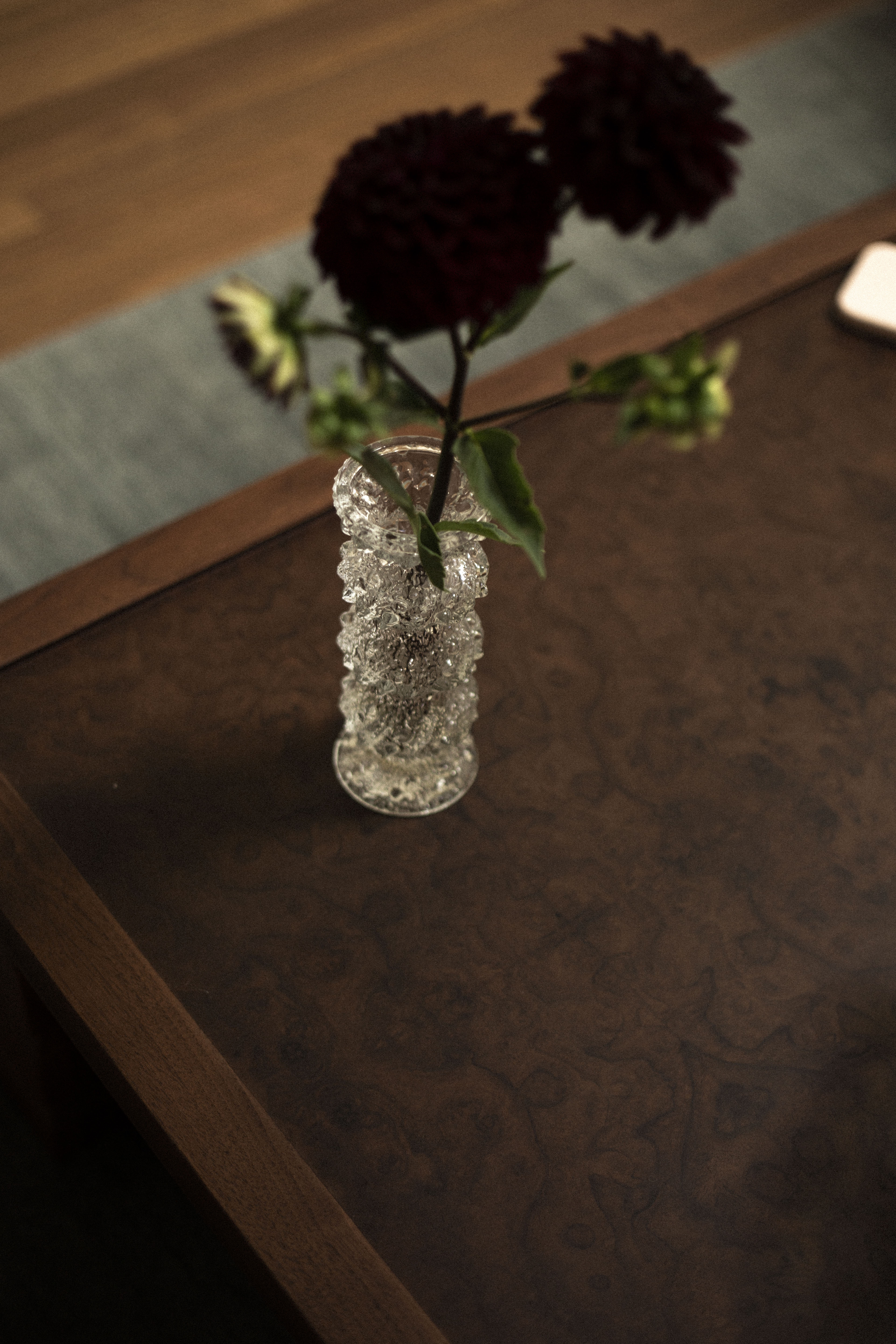 Oberglas 'Ice' Textured Art Glass Vases — Set of 2